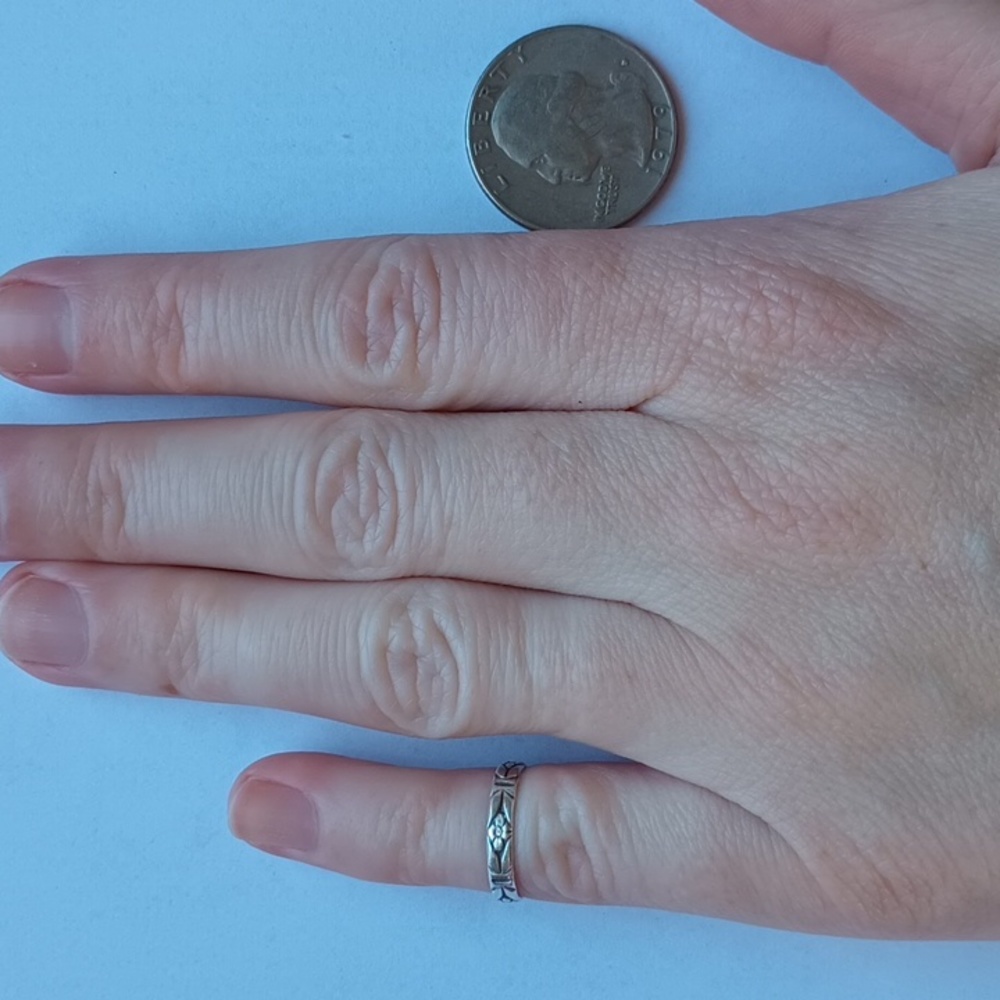 Sterling silver band ring for pinky or toe size 1.5
